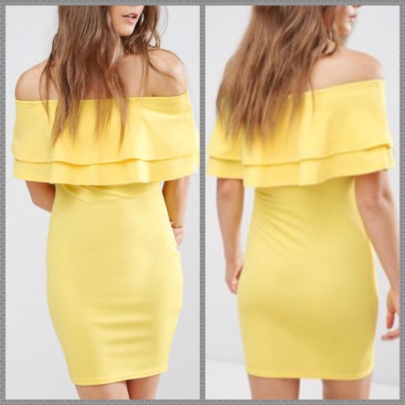 Topshop Dresses & Skirts - Last one! NWT yellow frill ruffle mini dress